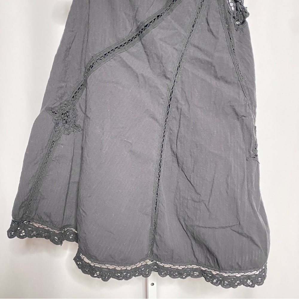 Free People Lace Trim One Shoulder Mini Dress Black • XS - Picture 5 of 8